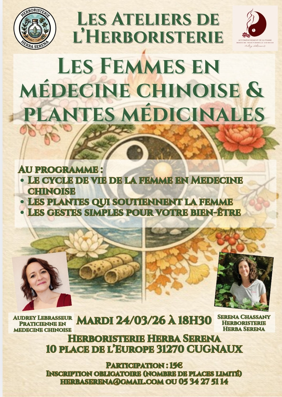 Ateliler Médecine Chinoise & Plantes médicinales : les cycles de vie des Femmes