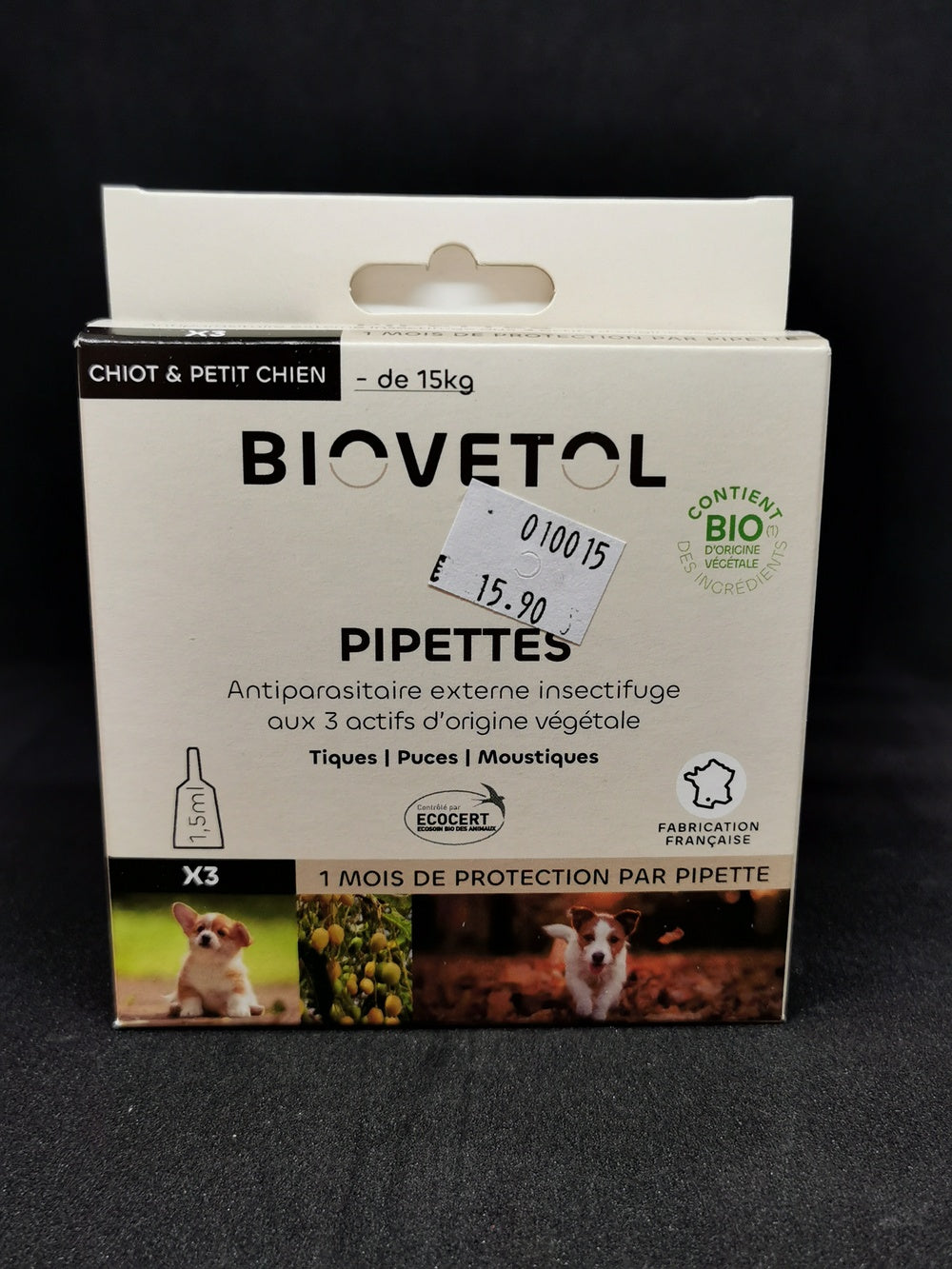Pipettes Chiot/Petit Chien 1,5ml *3 Bio