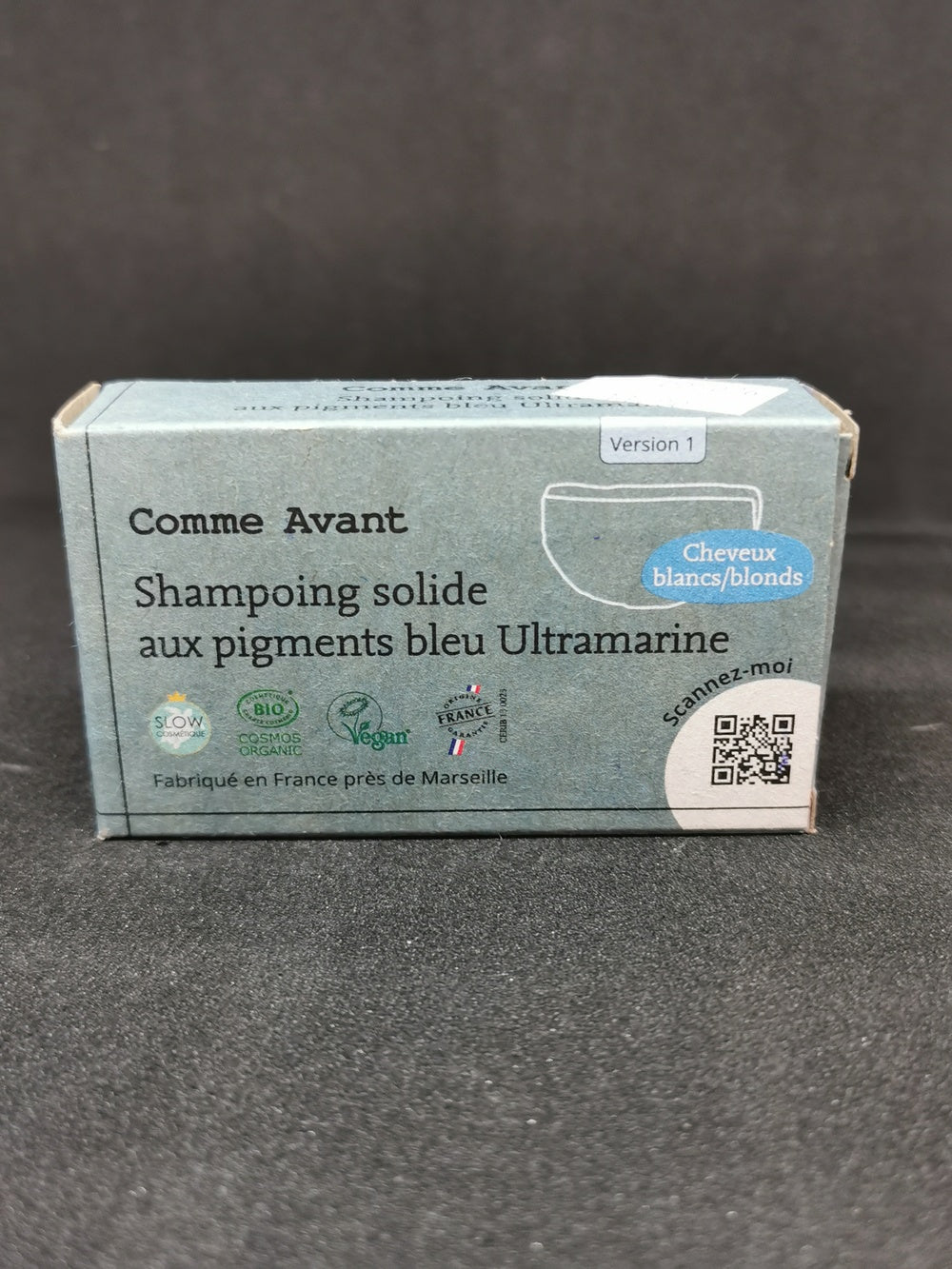 Shampoing solide aux pigments bleu Ultramarine (Cheveux blonds/blancs)