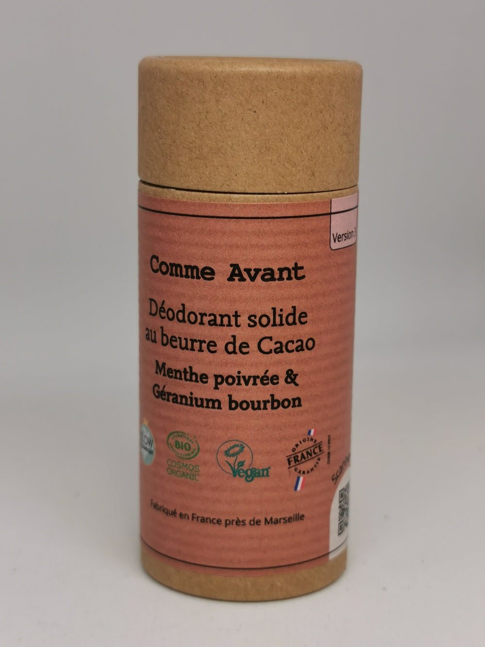 Déodorant solide Menthe poivree Geranium bourbon