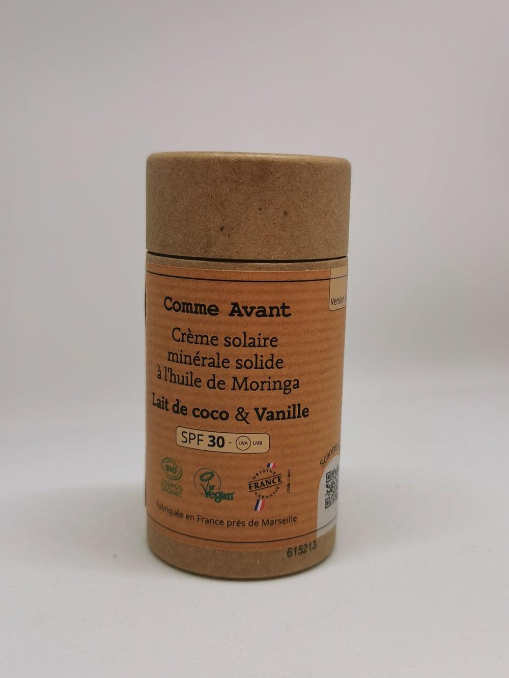 Creme solaire minerale solide SPF30 Lait de coco Vanille
